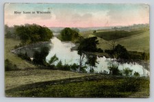 Newburg Wisconsin River Scene WI c1908 Postcard picture