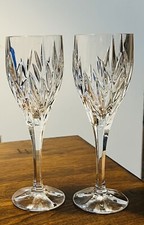 Set Of 2 Vintage Gotham  Crystal Star Blossom Crystal Wine Glasses Discontinued picture
