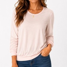 Simply Vera Wang Soft Blush Pink Crew Neck Top picture
