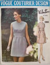 Vogue Couturier Pattern Valentino Size 14 A Line Dress Sleeve Options 1960s NOS picture