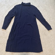 See By Chloe Dress Womens 36 Small Blue Mock Neck Mini Minimalist Quiet Luxury picture