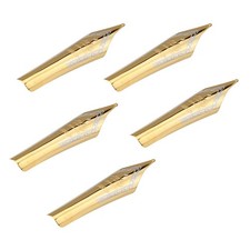 5pcs Fountain Pen Nibs 0.5mm Medium Fine Nib Iridium Tip Gold picture
