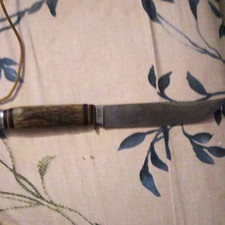 Camillus 1973 Vintage Fixed Blade Hunting Knife Clip Point Stag Handle Sheath picture