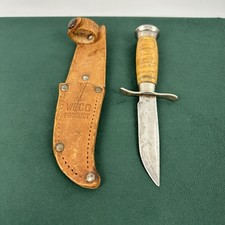 Vintage KJ Eriksson Mora Sweden Fixed Blade Hunting Knife Wood Handle picture