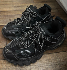 LED Balenciaga Track Black Men’s Low Top Lace-Up Athletic Sneakers Logo picture