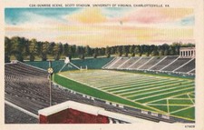  Postcard Sunrise Scene Scott Stadium University Virginia Charlottesville VA  picture