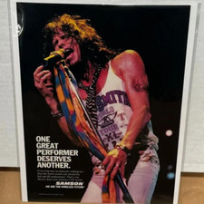 SAMSON MICS - Steven Tyler of Aerosmith - 1994 Print Advertisement picture