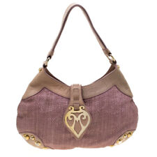 Moschino Pink/Beige Jute and Leather Hobo picture