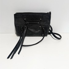 Botkier Moto Style Elegant Black Leather Crossbody Bag picture