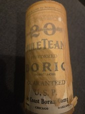 Early 1900's cardboard can Half Pound 20 Mule Team Powdered BORIC (BORIC ACID) picture