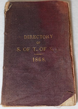 Sons of Temperance North America 1868 Antique Original Directory picture