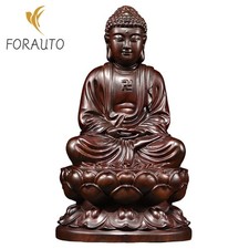 8cm Sandalwood Carving Buddha's Ornament Solid Wood The Medicine Buddha Worship picture
