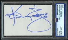 Kenny Rogers d2020 signed autograph 2.5x3.5 cut Country Singer Songwriter RC PSA picture