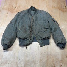 Vintage Air Force Olive Green MA-1 Flight Jacket - Vietnam, Military MIL-J-8279 picture