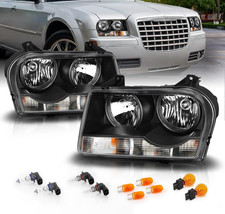 for 2005-2010 Chrysler 300 Sedan Halogen Type OE Style Black Replacement Headlig picture