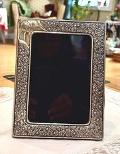 Vintage Italian 925 Sterling Silver Daisy Embossed Photo Frame picture