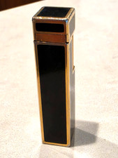 Cartier Enamel Gold & Black Oval Gas Lighter picture
