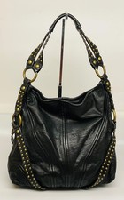 Auth. BOTKIER BAMBAY Black Leather Studded Handbag picture