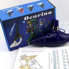 Legend of Zelda Ocarina of Time 12 Hole Ceramic Instrument W Songbook New picture