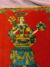 GIANNI VERSACE pillow velvet fringed Habit de Bouquetiere print size 17” picture