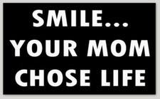 PRO-LIFE BUMPER STICKER DECAL 