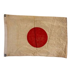Antique 1930-40s Flag Of Japan Rising Sun Cotton Size 2 Military Navy Size 15x24 picture