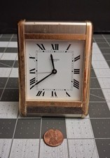 Vintage Cartier Paris Tank Desk Clock Two Tone Gold Steel Swiss Quartz 7505 picture