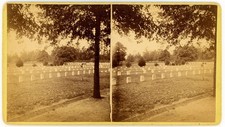 GEORGIA STEREOVIEW - Civil War - Andersonville Cemetery - CF Daniels 1880s RARE picture