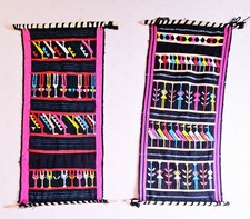 Mayan Handwoven Tapestry Wall Hangings Pr 2 Mexico Guatemala Textiles Weaving picture