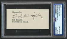Bobby Knight d2023 signed autograph 2x3.5 cut Indiana Basketball Coach PSA picture