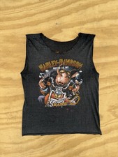 Harley-Davidson 3D emblem vintage Hawg chopped distressed 1989 shirt picture