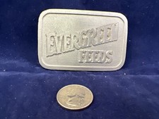 SOLID BRASS Belt Buckle EVERGREEN FEEDS by HIT LINE USA picture