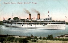 Chicago IL Excursion Steamer Franklin Post Card Co. c1900s-10s Vintage Postcard picture