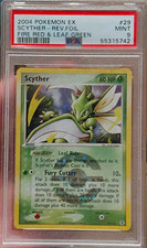 2004 POKEMON EX FIRE RED & LEAF GREEN #29 SCYTHER-REVERSE FOIL PSA 9 picture