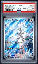 2025 Pokémon Journey Together - STAMPED N's Reshiram #167 Illustration PSA 10 picture