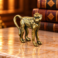 Mini Vintage Brass Monkey Statue Ornament Animal Figurines CUTE Gift Gorilla picture