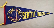 Vintage 1962 Seattle World's Fair Space Needle Felt Pennant 