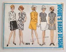 VTG 60s Vogue Basic Design Sewing Pattern 2072 Misses Suit MOD Size 14 B36 UNCUT picture