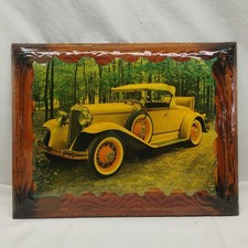 Vintage 1931 Chrysler Model 6 Roadster Large Wooden Plaque Sign Pinheiro 15
