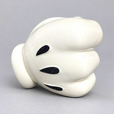 Mickey Mouse Disney Ceramic Glove Figurine White/Black Glossy  picture