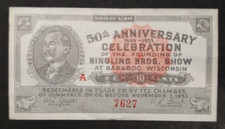 Genuine 1933 10c Scrip Ringling Bros 50th Anniversary At Baraboo, Wisconsin picture