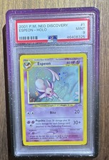 Pokémon 2001 Neo Discovery Espeon Holo 1/75 PSA 9 Cert 46408325 picture