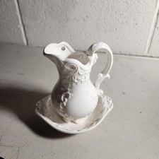 vintage Napcoware White Provincial ceramic or porcelain mini pitcher and... picture