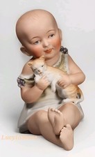 Antique German Carl Schneider 12289 Piano Baby Figurine Bisque Porcelain 8.5 in picture