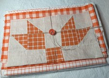 Vintage Fabric Bundle ~Rustic French Linen, Seasonal Orange ~For Creative Hands picture