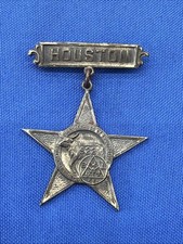 Antique 1922 Houston Texas Medal Pin Brotherhood Locomotive Fireman Engineermen picture