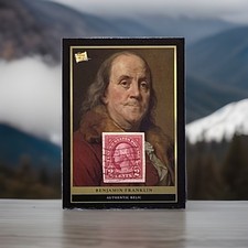 2024 The Bar Pieces Of The Past Benjamin Franklin Authentic Stamp Relic picture