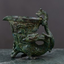 Old Bronze Dragon Phoenix Cup CE picture