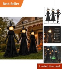 Halloween Witch Decorations Outdoor, 5FT Set of 3 Lighted Witches picture