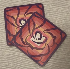 💠MARY KAY Set of 6 Seminar Drink Coasters Heart Rose Petals Geo Dream Goes On picture